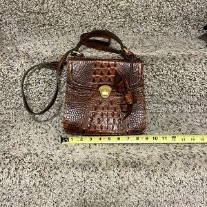 Brahmin alligator embossed leather. Crossbody strap included